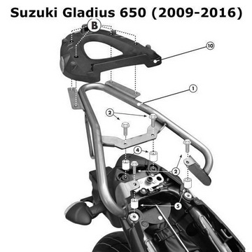 nosi zadnho kufru Monolock Suzuki SFV650 Gladius 2009-2016