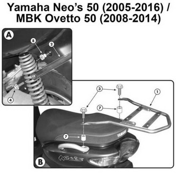 nosi zadnho kufru Monolock Yamaha NEO S 50 2008-2017
